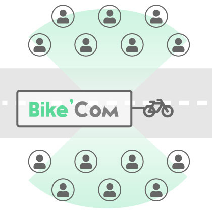 Le Bike'Com focalise l'attention - Bike'Com, vélo publicitaire