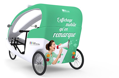 Le vélo-taxi publicitaire Gumba - Affichage publicitaire mobile